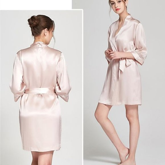 Mansphil Pink Silk Robe - Picture 2 of 11